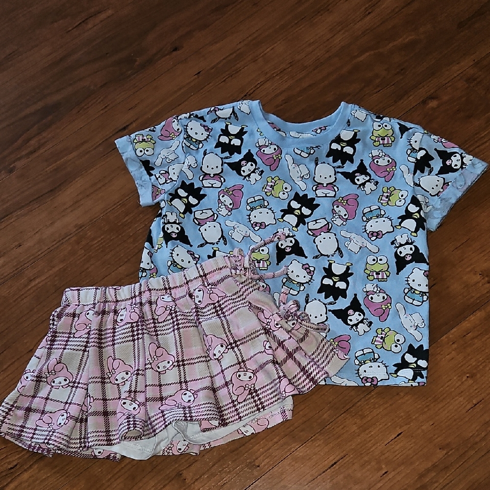 Hello Kitty Shirt And Skort Bundle 7/8 Shirt 4/5 Skort
